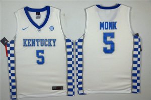 Maillot De Basket NCAA Kentucky Wildcats Buddhist monk 5 Blanc